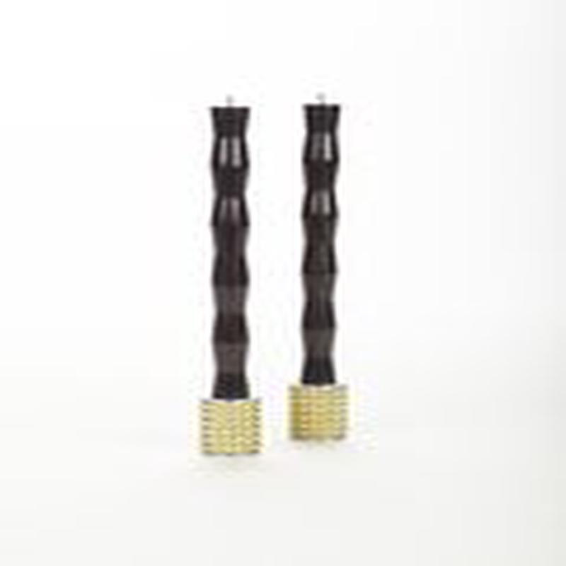 12" Conical Palm Wax Taper -Coal S/2