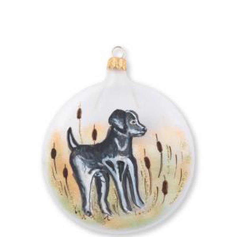 Wildlife Black Hunting Dog Disc Ornament