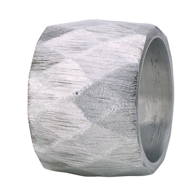 Harlequin Napkin Ring Nickel Set of 4