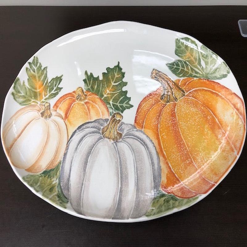 Pumpkins Oval Platter Large w/Asst Pumpkins