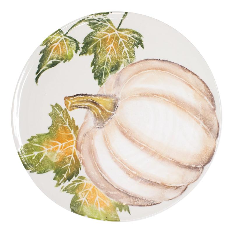 Pumpkins Round Platter with Pumpkin