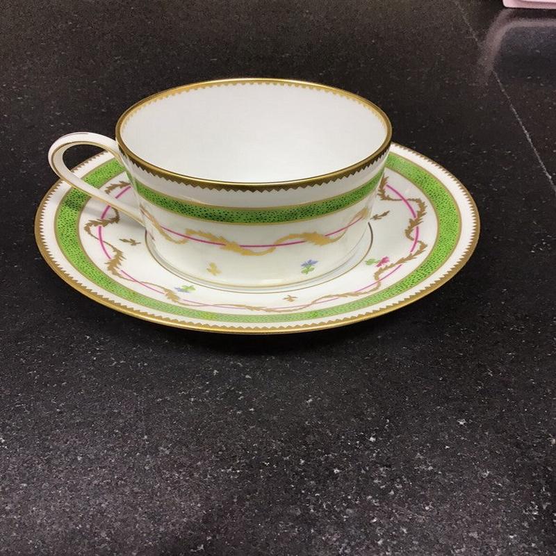 Vieux Paris Green Tea Cup and Saucer