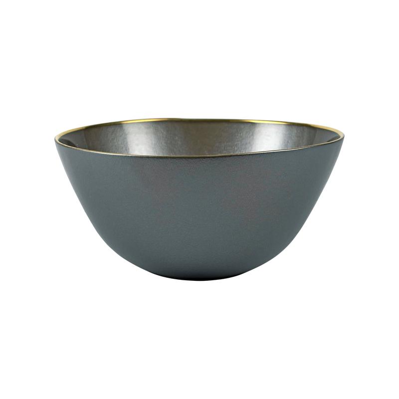 Metallic Glass Slate Deep Bowl Set of 2