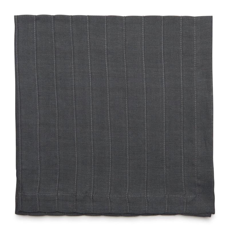 Pleated Linen Napkin Grey Set of 3