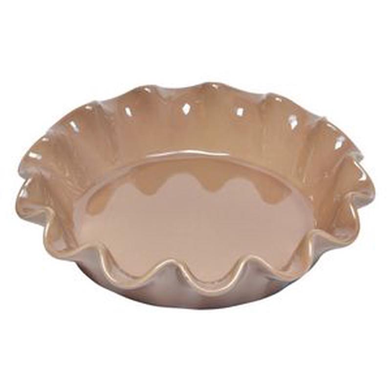 10.5" Ruffled Pie Dish- Oak