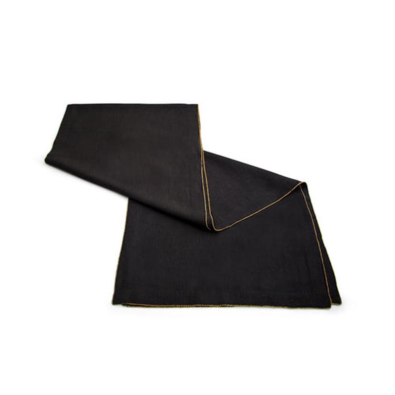 Brass Beaded Runner - Charcoal