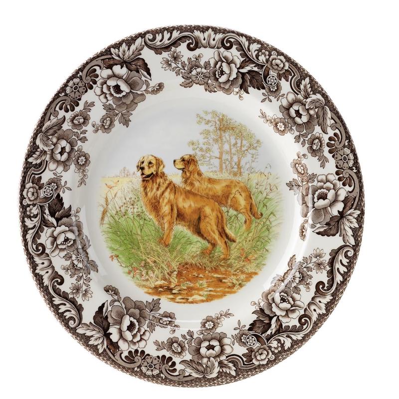 Woodland Salad Plate Golden Retriever