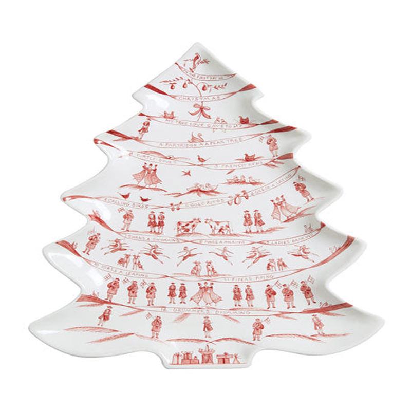 Country Estate Winter Frolic Tree Platter