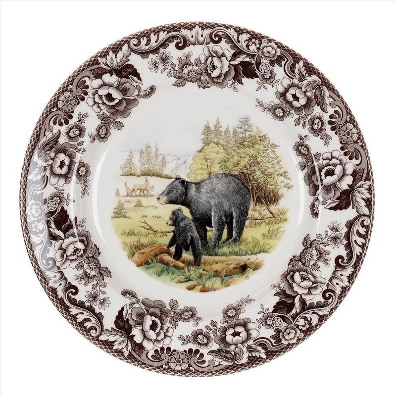 Woodland Dinner Plate Black Bear