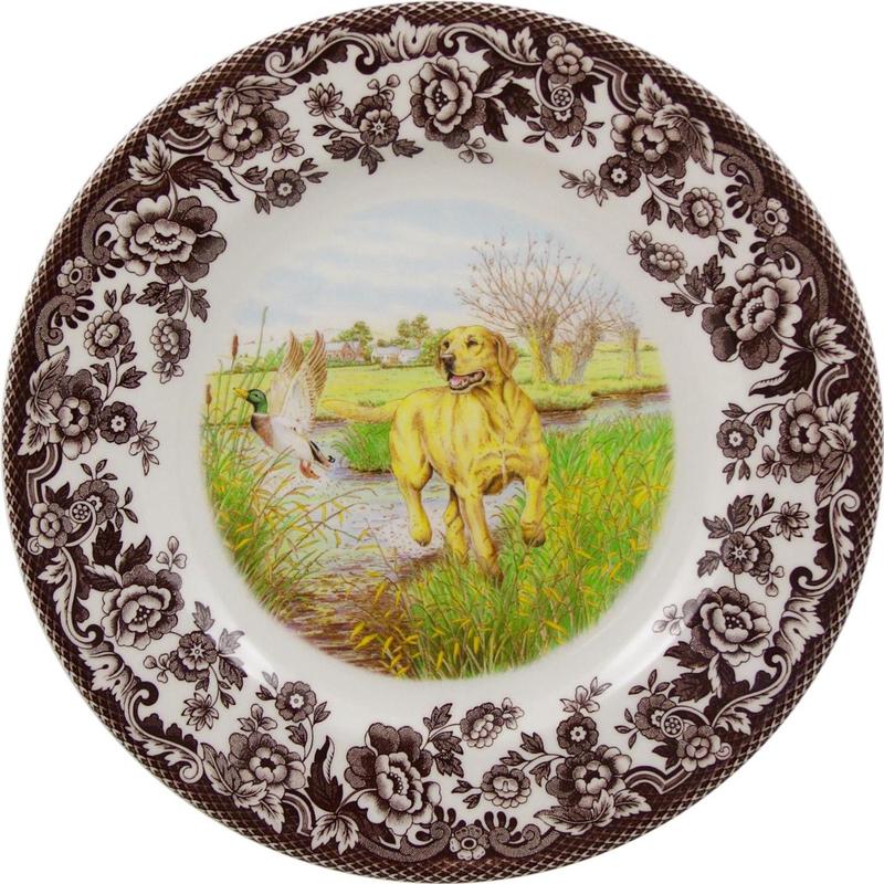 Woodland Salad Plate Yellow Lab