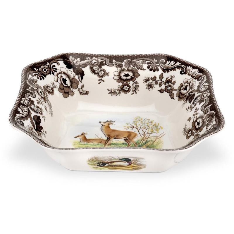 Woodland Sq Serving Bowl -Deer