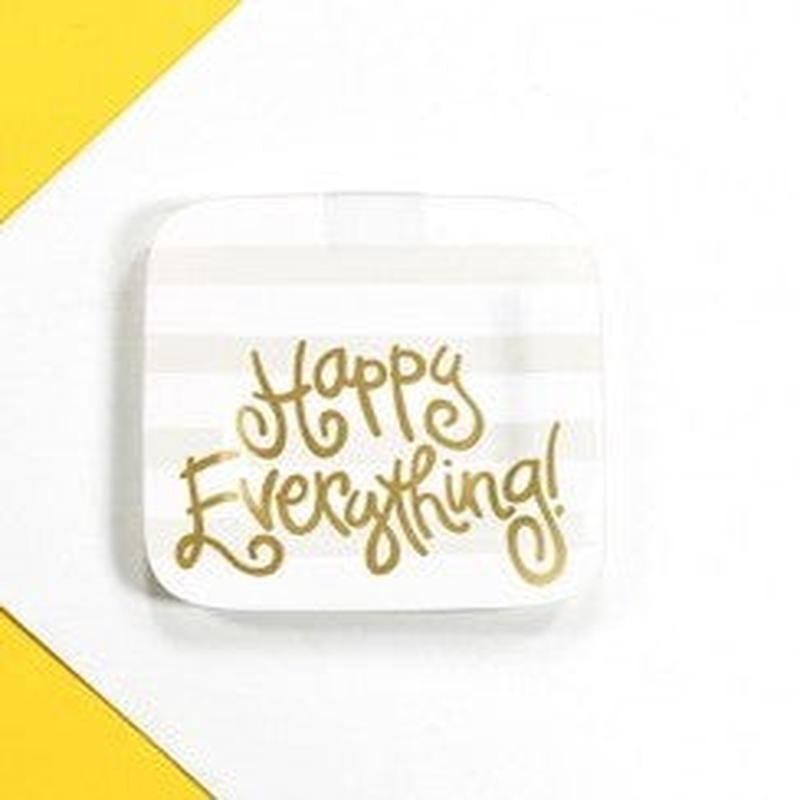 White Stripe Happy Everything Mini Platter