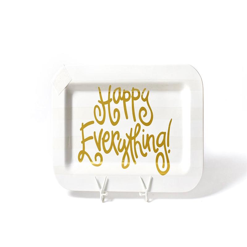 White Stripe Happy Everything Mini Rectangle Platter