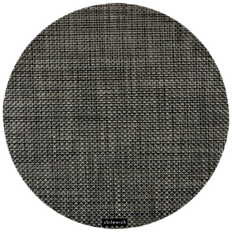 Basketweave Round Placemat Carbon Set of 3