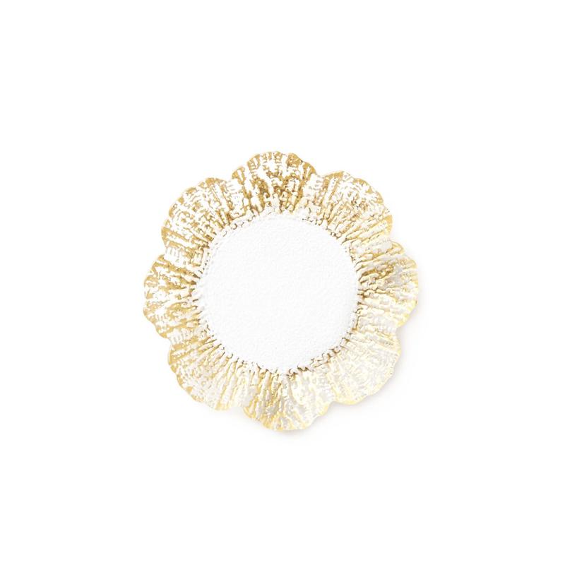 Rufolo Glass Gold Canape Plate Set of 2