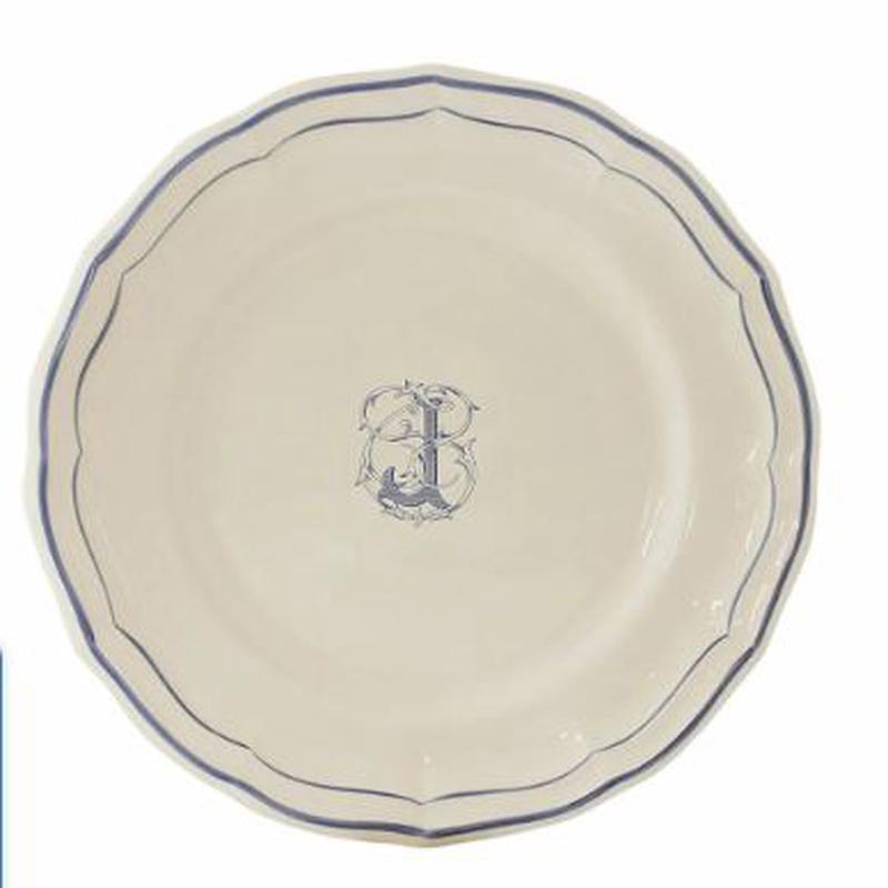 Filet Bleu Dessert Plate Monogrammed
