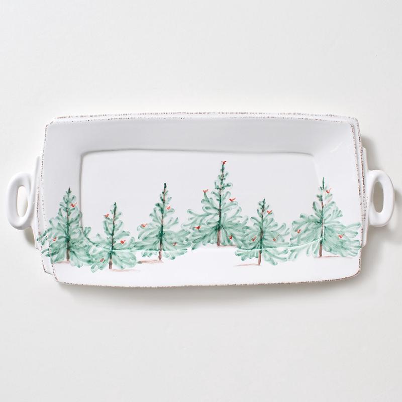 Lastra Holiday Handled Rectangular Platter