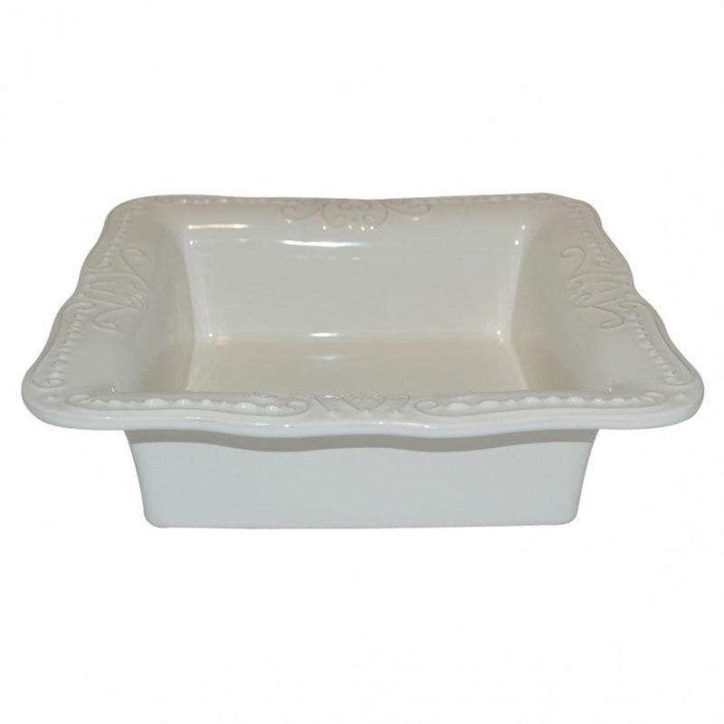 Isabella Sq Serving Dish-Ivory