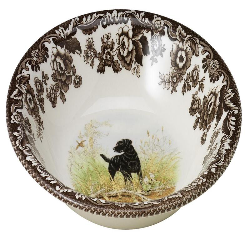 Woodland Black Lab Ascot Cereal Bowl 8"