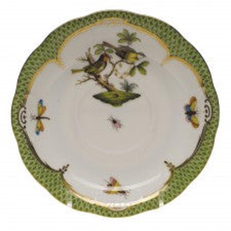 Rothschild Bird Tea Saucer Green Border Motif 11