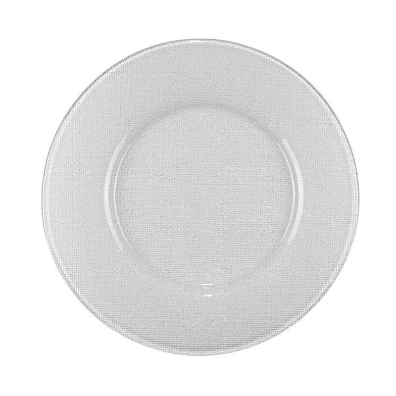 Verona Charger White Glitter