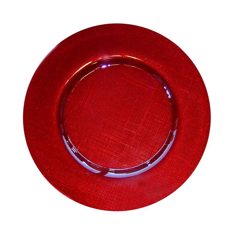 Verona Red with silver Glitter Charger