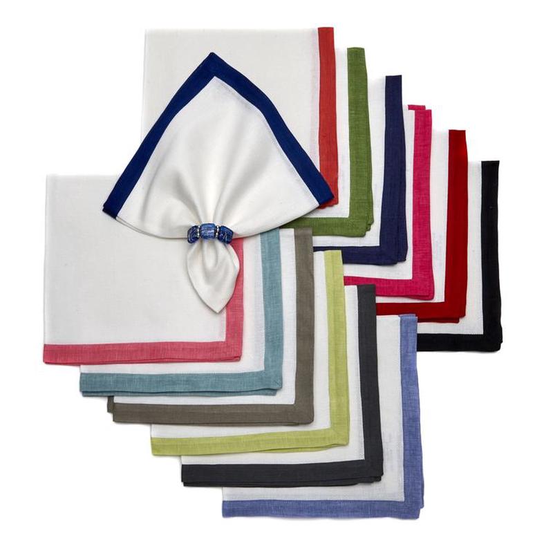 Newport Border Pique Napkin- Colony Blue