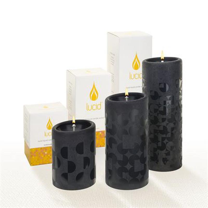 Tone on Tone Pillar Candle 4" Black