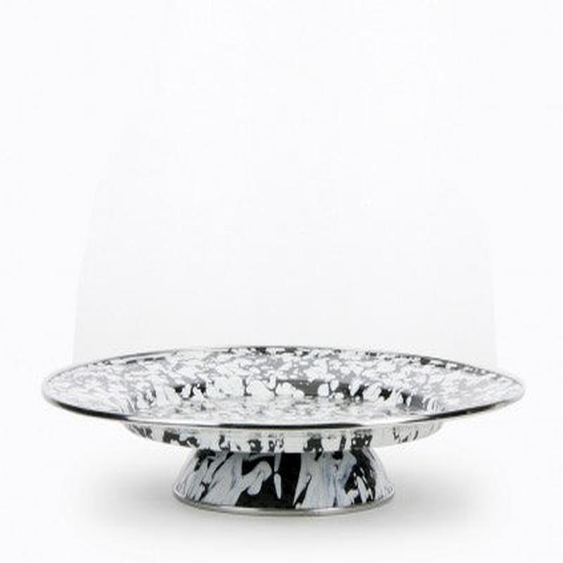 Cake Plate Black Swirl