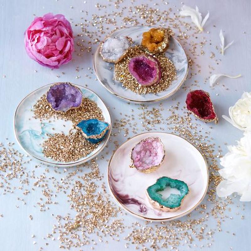 Crystal Geode Ornament Asst