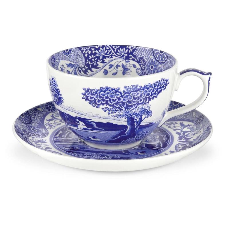 Blue Italian Jumbo Cup & Saucer