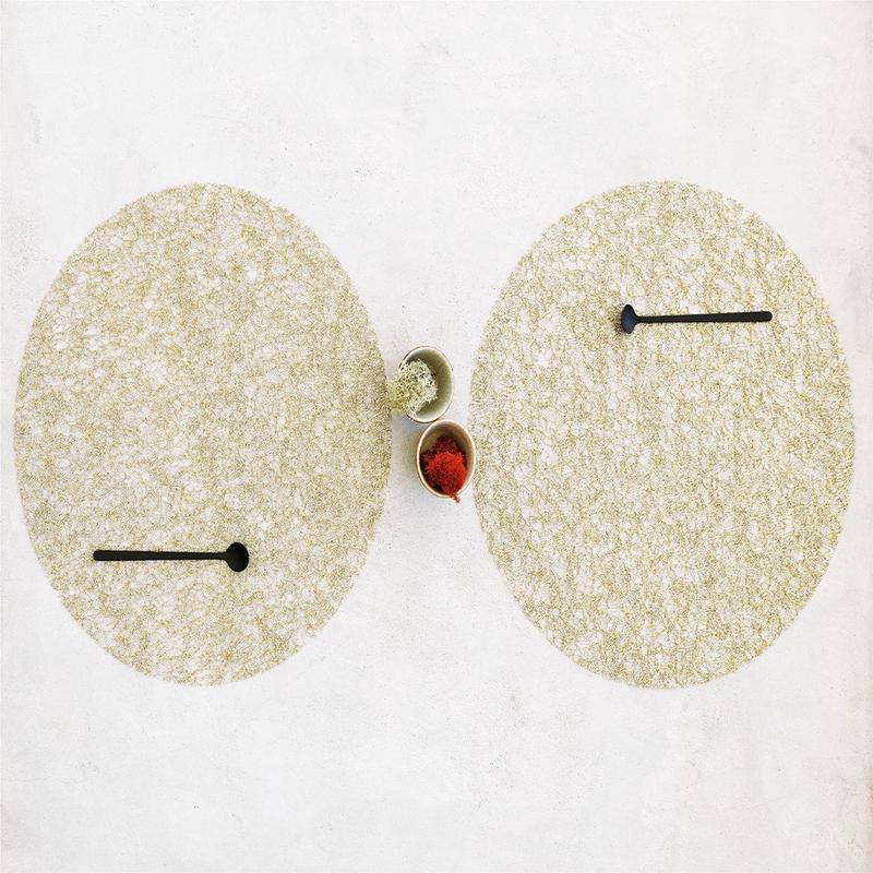 Metallic Lace Round Placemat 15.5" Gold