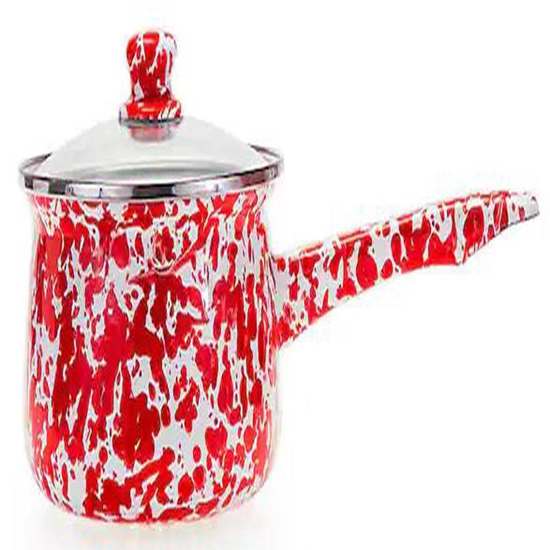 Sauce Pan Red Swirl