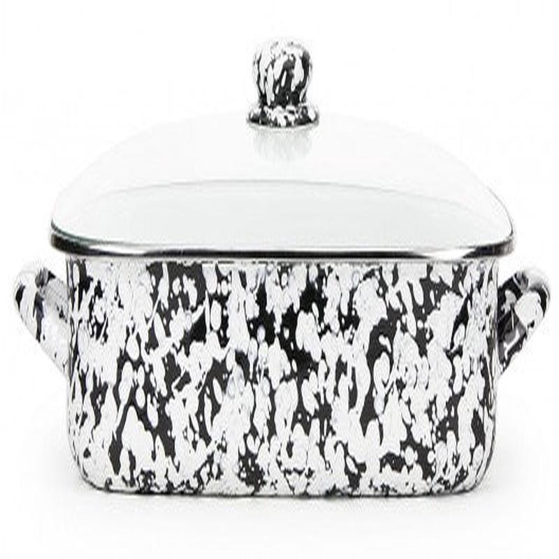 Lasagna Pan with Lid Black Swirl