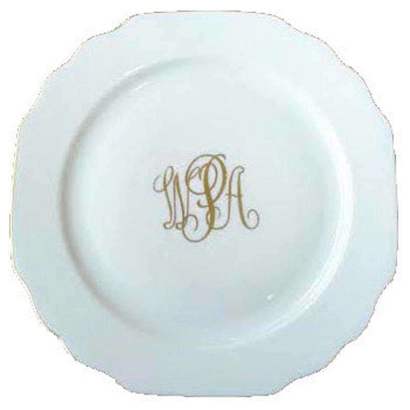 Georgian Dinner Plate Ultra/Gold with Monogram