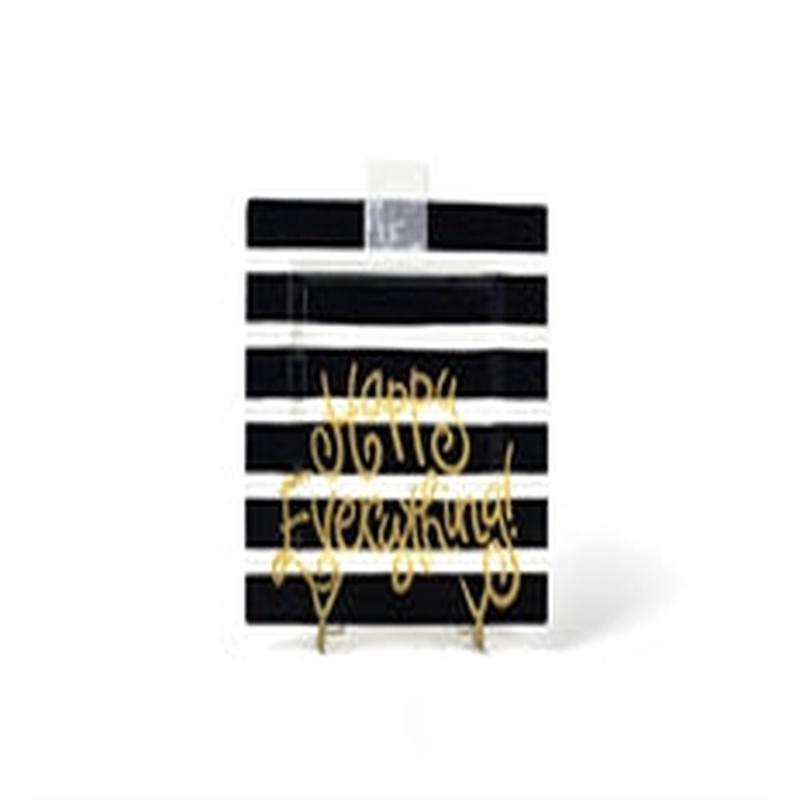 Black Stripe Happy Everything Big Sq Platter