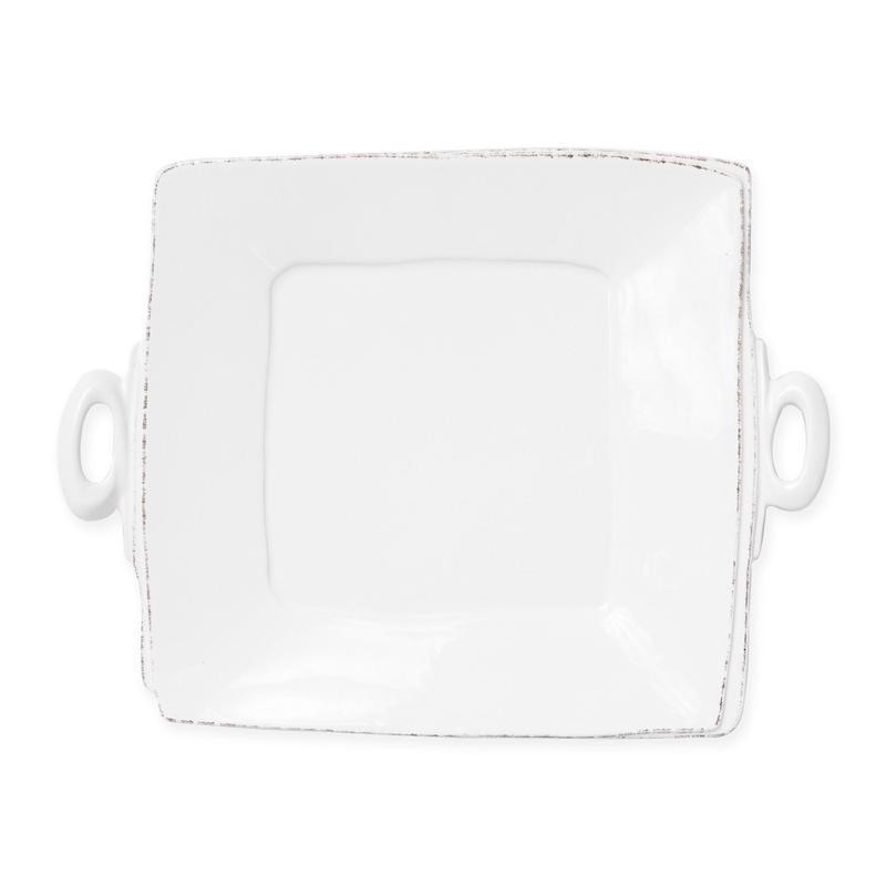 Lastra Linen Handled Square Platter