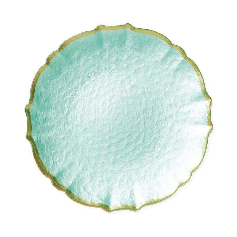 Pastel Glass Salad Plate Aqua