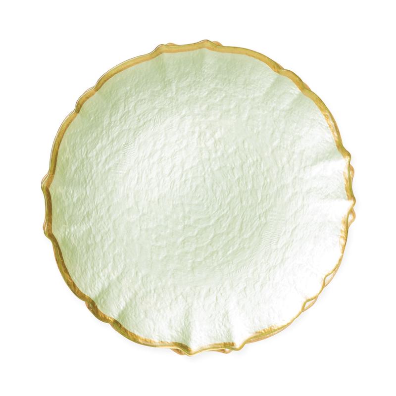 Pastel Glass Salad Plate Pistachio