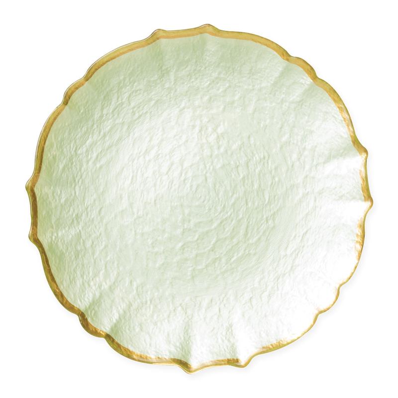 Pastel Glass Service Plate Charger Pistachio