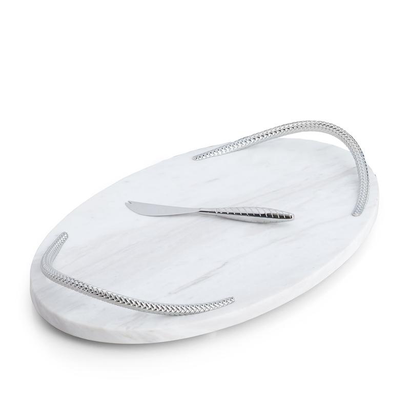 Braid Marble Cheese Board with Knife