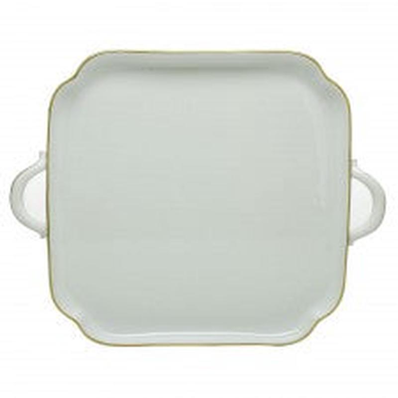 Golden Edge SQ Tray w/Handles