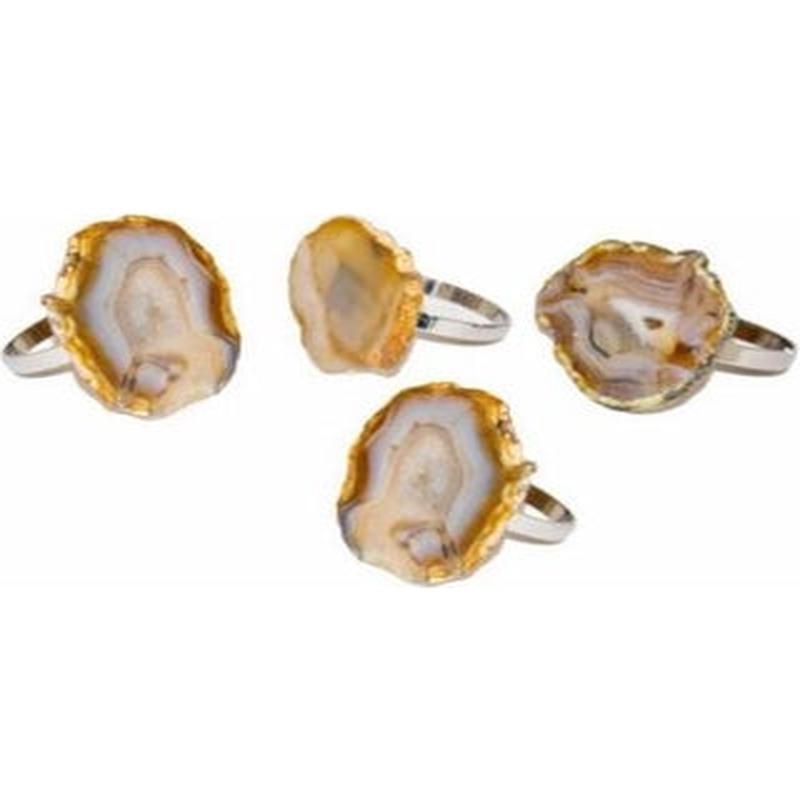 Napkin Ring Natural Agate Set of 2