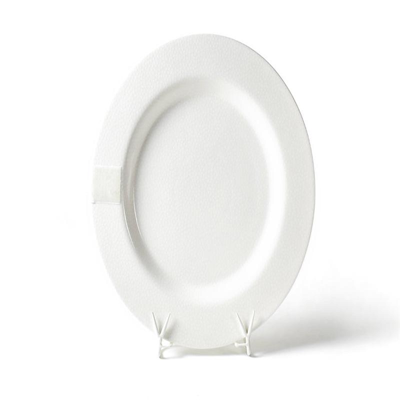 White Small Dot Big Round Platter