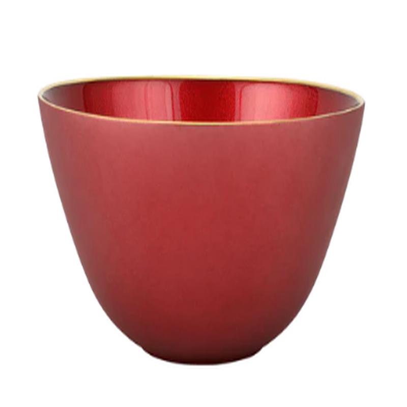 Metallic Glass Ruby Deep Bowl Set of 2