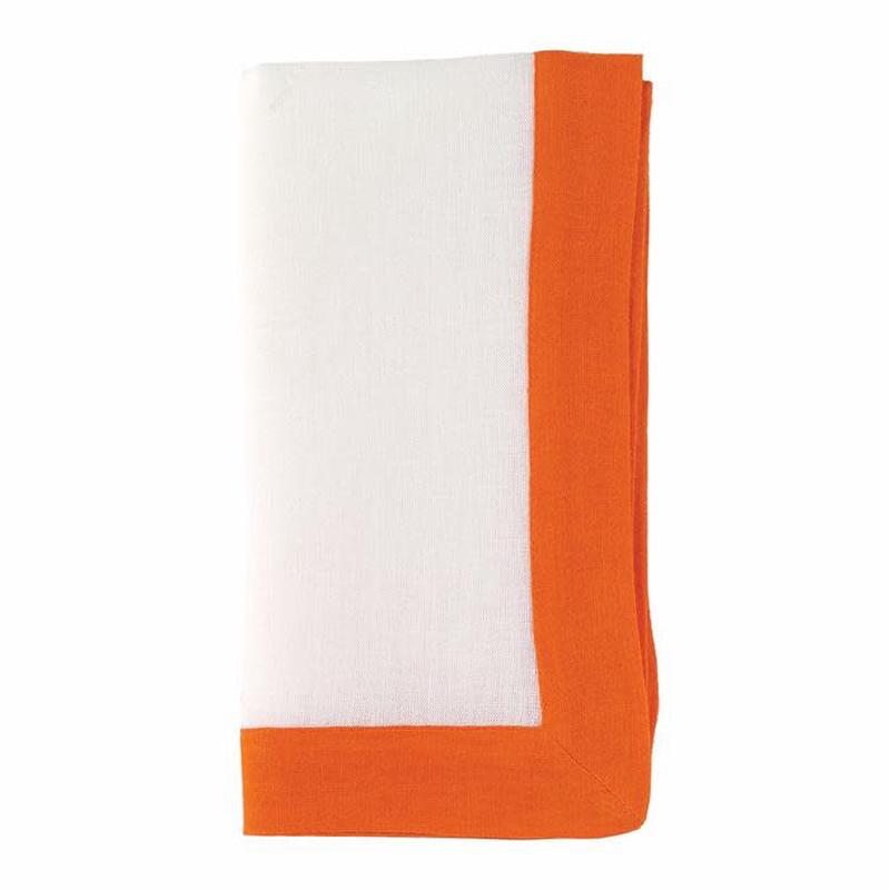 Orta White/Tangerine Napkin Set of 6