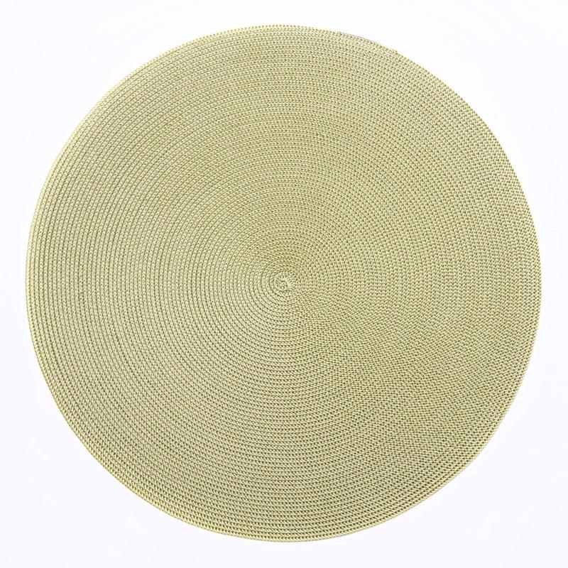 Indo 2-tone Scallop Oval Placemat Moss Canary Set of 5